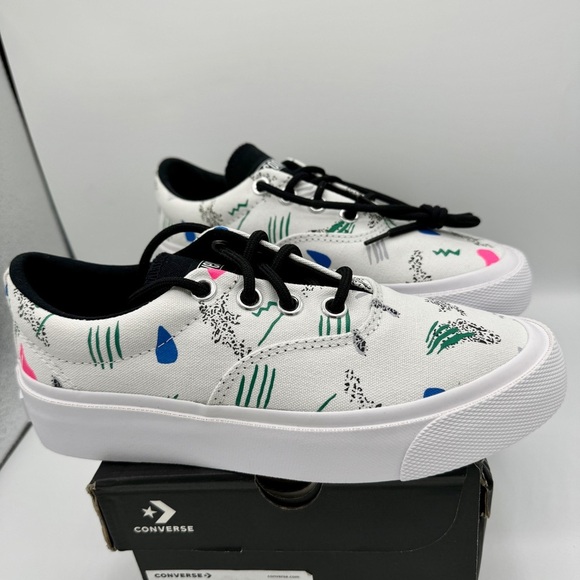 NWT Converse Skid Grip CVO Sneakers Unisex Archive Print - White Geometric 80’s - Picture 8 of 14